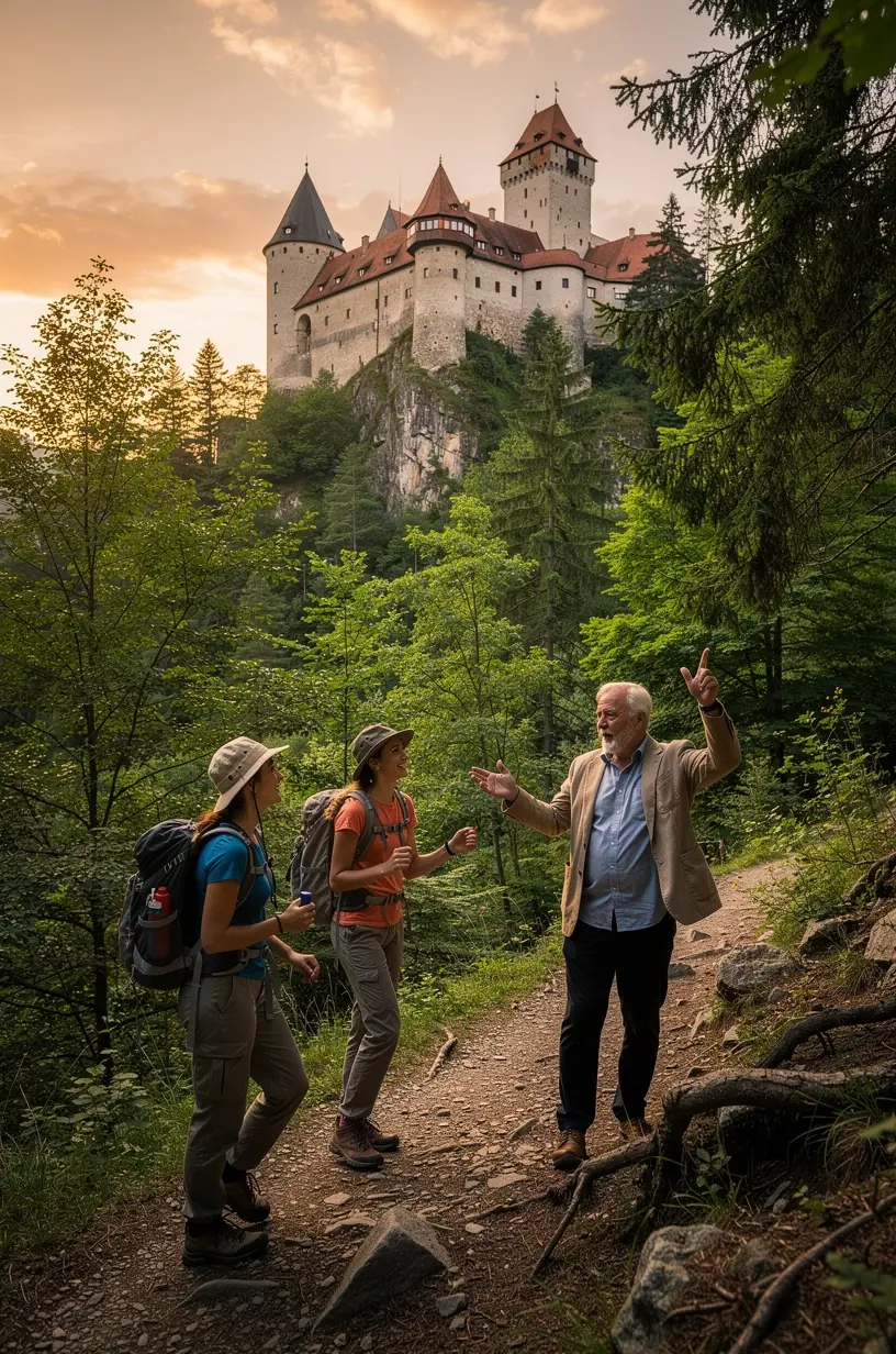 Tematická trasa spájajúca ľudovú architektúru s mestskými pamiatkami v malebnom prostredí.
